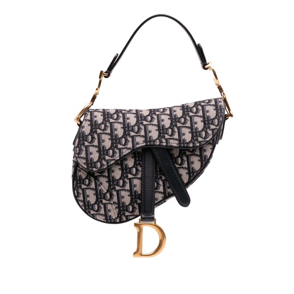 Pre-Loved Dior Mini Oblique Canvas Saddle Bag - Picture 1 of 9